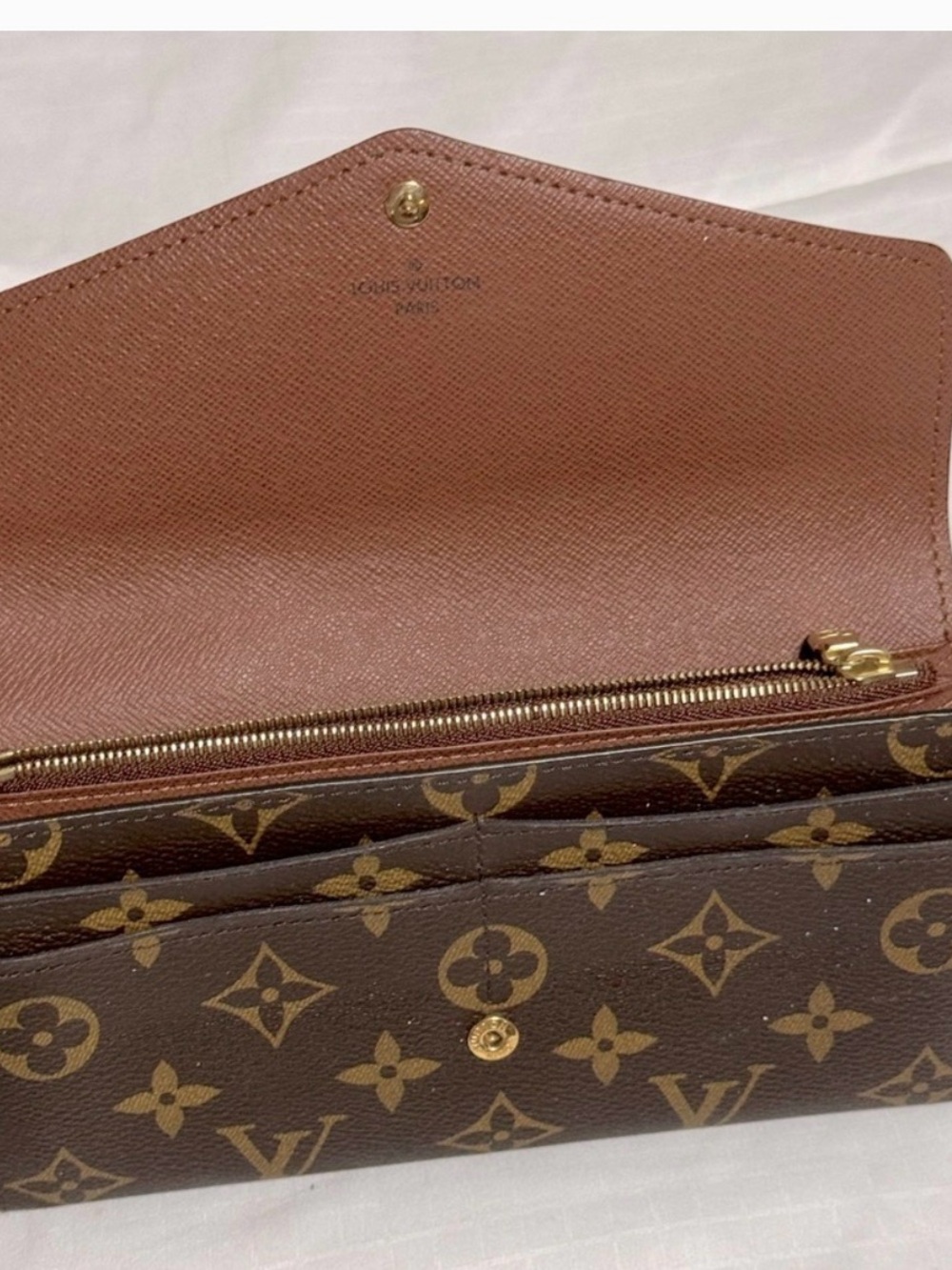 Louis Vuitton Monogram Canvas Envelope Wallet in Brown and Gold - Picture 6 of 15